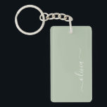 Sage Groen Minimalistisch Modern Monogram Elegant Sleutelhanger<br><div class="desc">Introductie van onze Sage Green Minimalist Modern Monogram Elegant Collectie: Verhoog uw esthetiek met serene verfijning en tijdloze elegantie. Ons collectie toont minimalistische design in een rustige salie groene tint, aangevuld met verfijnde monogrammen op maat van uw persoonlijke stijl. Van gepolijst briefpapier tot veelzijdige accessoires, elk stuk in ons collectie...</div>