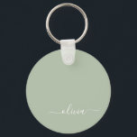 Sage Groen Minimalistisch Modern Monogram Elegant Sleutelhanger<br><div class="desc">Introductie van onze Sage Green Minimalist Modern Monogram Elegant Collectie: Verhoog uw esthetiek met serene verfijning en tijdloze elegantie. Ons collectie toont minimalistische design in een rustige salie groene tint, aangevuld met verfijnde monogrammen op maat van uw persoonlijke stijl. Van gepolijst briefpapier tot veelzijdige accessoires, elk stuk in ons collectie...</div>