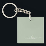 Sage Groen Minimalistisch Modern Monogram Elegant Sleutelhanger<br><div class="desc">Introductie van onze Sage Green Minimalist Modern Monogram Elegant Collectie: Verhoog uw esthetiek met serene verfijning en tijdloze elegantie. Ons collectie toont minimalistische design in een rustige salie groene tint, aangevuld met verfijnde monogrammen op maat van uw persoonlijke stijl. Van gepolijst briefpapier tot veelzijdige accessoires, elk stuk in ons collectie...</div>