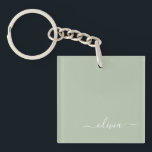 Sage Groen Minimalistisch Modern Monogram Elegant Sleutelhanger<br><div class="desc">Introductie van onze Sage Green Minimalist Modern Monogram Elegant Collectie: Verhoog uw esthetiek met serene verfijning en tijdloze elegantie. Ons collectie toont minimalistische design in een rustige salie groene tint, aangevuld met verfijnde monogrammen op maat van uw persoonlijke stijl. Van gepolijst briefpapier tot veelzijdige accessoires, elk stuk in ons collectie...</div>