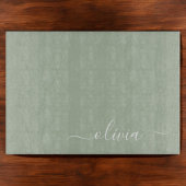 Sage Groen Minimalistisch Modern Monogram Elegant Snijplank