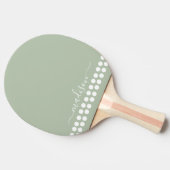 Sage Groen Minimalistisch Modern Monogram Elegant Tafeltennisbatje (Zijkant)