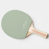 Sage Groen Minimalistisch Modern Monogram Elegant Tafeltennisbatje (Zijkant)