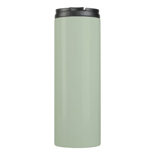 Sage Groen Minimalistisch Modern Monogram Elegant Thermosbeker (Achterkant)