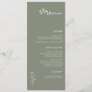 Sage Groen Minimalistisch Modern Twig Motief Vlak Menu