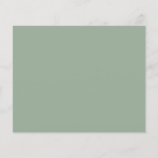 Sage Groen Minimalistisch Monogram Bruiloft Uitnod (Achterkant)