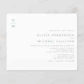 Sage Groen Minimalistisch Monogram Bruiloft Uitnod (Voorkant)