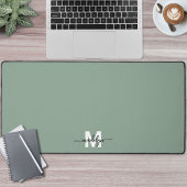 Sage Groen Minimalistisch Monogram Bureaumat