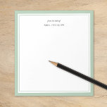Sage Groen Minimalistisch Monogram Docent Gift Notitieblok<br><div class="desc">Modern minimalistisch grensontwerp in een verscheidenheid van trending kleuren. Personaliseer het met jouw naam monogram of andere aangepaste tekst. Gebruik de ontwerpgereedschappen om uw eigen lettertypen en achtergrondkleuren te kiezen. Schattige en eenvoudig cadeau-idee voor docenten of persoonlijke briefpapier voor iedereen die graag georganiseerd blijft.</div>