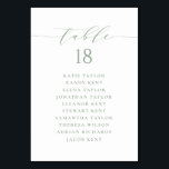 Sage Groen Minimalistisch Script Bruiloft Zitschem Kaart<br><div class="desc">tafelnummer zitschema. Het beschikt over een wijze groene grillige script en klassieke typografie. Personaliseer door uw eigen gegevens toe te voegen. Dit minimalistische tafelzitplan is ideaal voor bruiloften,  baby showers,  vrijgezellenfeesten,  verjaardagen en nog veel meer.</div>