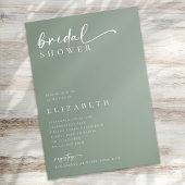 Sage Groen Minimalistisch Script Vrijgezellenfeest Kaart