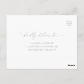 Sage Groen Minimalistische Bruiloft RSVP Briefkaart (Achterkant)