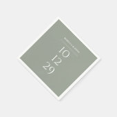 Sage Groen Minimalistische Speciale Datum Bruiloft Servet (Hoek)