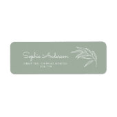 Sage Groen Modern Baby shower Etiket (Voorkant)