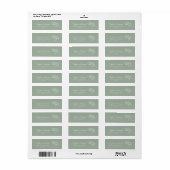 Sage Groen Modern Baby shower Etiket (Full Sheet)