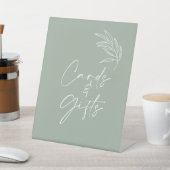 Sage Groen Modern Baby shower Kaarten en geschenke Reclamebord Met Voetstuk (Insitu)