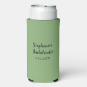 Sage Groen Modern Bruiloft Bachelorette Favor Gift Seltzer Blikjeskoeler (Seltzer Achterkant)