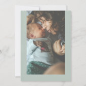 Sage Groen Modern Cross doopfoto doop Kaart (Achterkant)