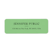 Sage Groen Modern Eenvoudige Sjabloon Retouradres Etiket (Voorkant)