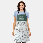 Sage Groen modern elegant waterverf botanisch Schort (Gedragen)