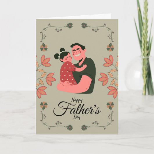 Sage Groen Modern Floral Happy Dad - Vaderdag Kaart (Voorkant)