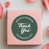Sage Groen Modern Minimalistisch Huwelijk Dank u Ronde Sticker