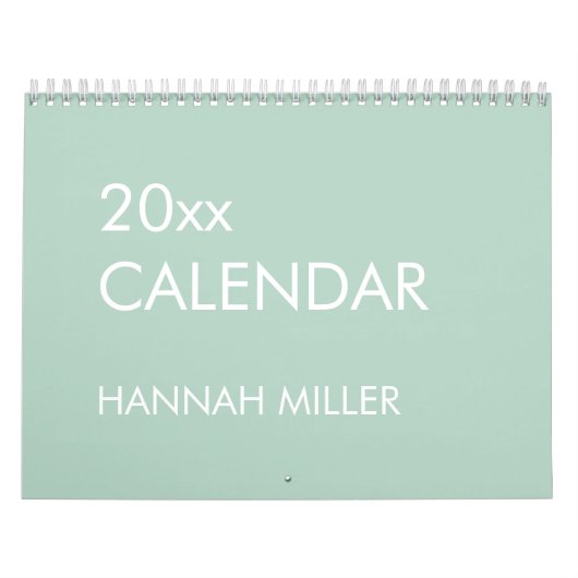 Sage Groen Modern Minimalistisch Kalender (Hoes)