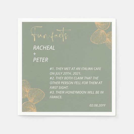 Sage Groen Modern Minimalistisch Leuk Feiten Bruil Servet (Voorkant)
