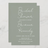 Sage Groen Modern Minimalistisch Script Vrijgezell Kaart (Voorkant / Achterkant)