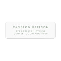 Sage Groen Modern Minimalistisch Typografie Adres