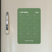 Sage Groen Modern Volledig Jaar 2024 Kalender Magneet