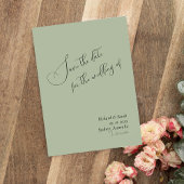 Sage Groen Moderne Aangepaste Foto De datum opslaa Kaart