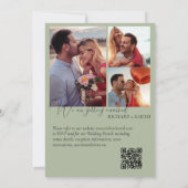 Sage Groen Moderne Aangepaste Fotocollage Bruiloft Kaart (Achterkant)