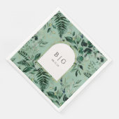 Sage Groen Moderne Arch Botanische Tuin Bruiloft Servet (Hoek)