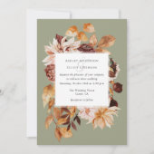 Sage Groen Moderne herfst Elegantie Herfstbloemen Kaart (Voorkant)