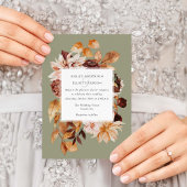 Sage Groen Moderne herfst Elegantie Herfstbloemen Kaart