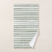 Sage Groen Moderne Minimalistische Gestreepte Hand Bad Handdoek (Handdoek)