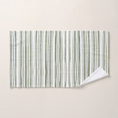 Sage Groen Moderne Minimalistische Gestreepte Hand Bad Handdoek (Handdoek)