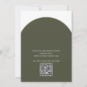 Sage groen moderne typografie boog bruiloft + QR Kaart (Achterkant)