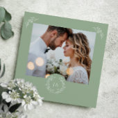 Sage Groen Monogram Bruiloft Save The Date Kaart