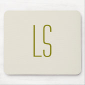 Sage groen monogram initiaal eenvoudig muismat (Voorkant)