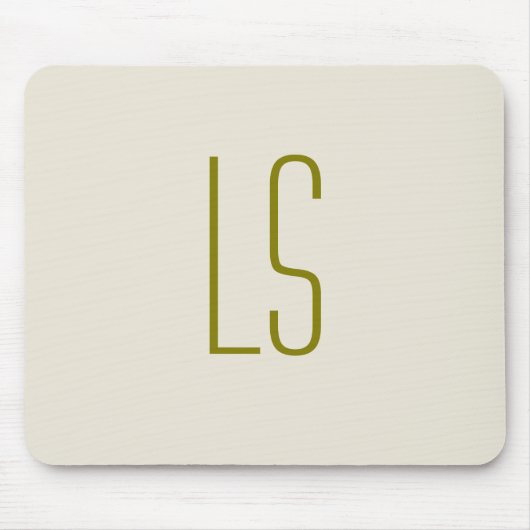 Sage groen monogram initiaal eenvoudig muismat (Voorkant)