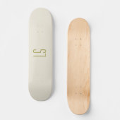Sage groen monogram initiaal eenvoudig persoonlijk skateboard (Voorkant)