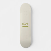 Sage groen monogram initiaal eenvoudig persoonlijk skateboard (Voorkant)