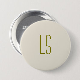 Sage groen monogram initiaal eenvoudig ronde button 7,6 cm