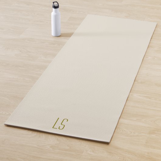 Sage groen monogram initiaal eenvoudig yogamat (In situ)