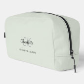 Sage groen monogram initialen naam toilettasje (Rechterhoek)