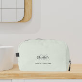Sage groen monogram initialen naam toilettasje