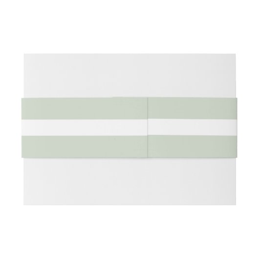 Sage Groen Monogram Uitnodiging Buikband Uitnodigingen Wikkel (Achterkant Voorbeeld)