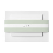 Sage Groen Monogram Uitnodiging Buikband Uitnodigingen Wikkel (Voorkant Voorbeeld)